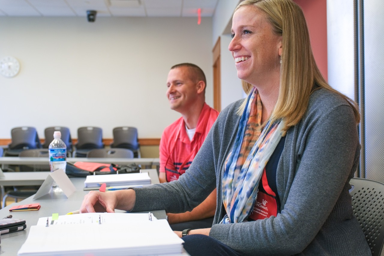 Two trainers attending the August Training Institute