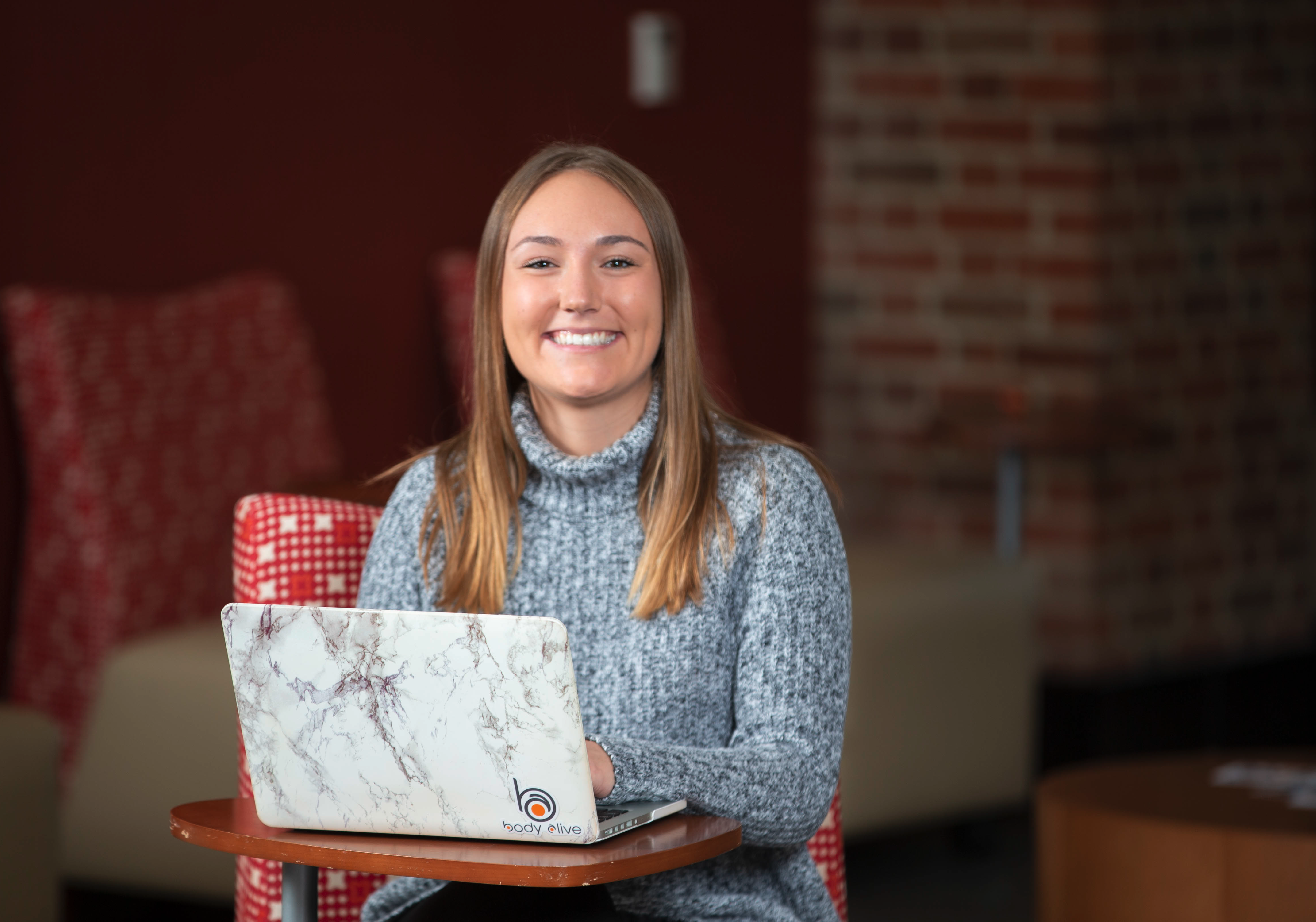 Student with computer